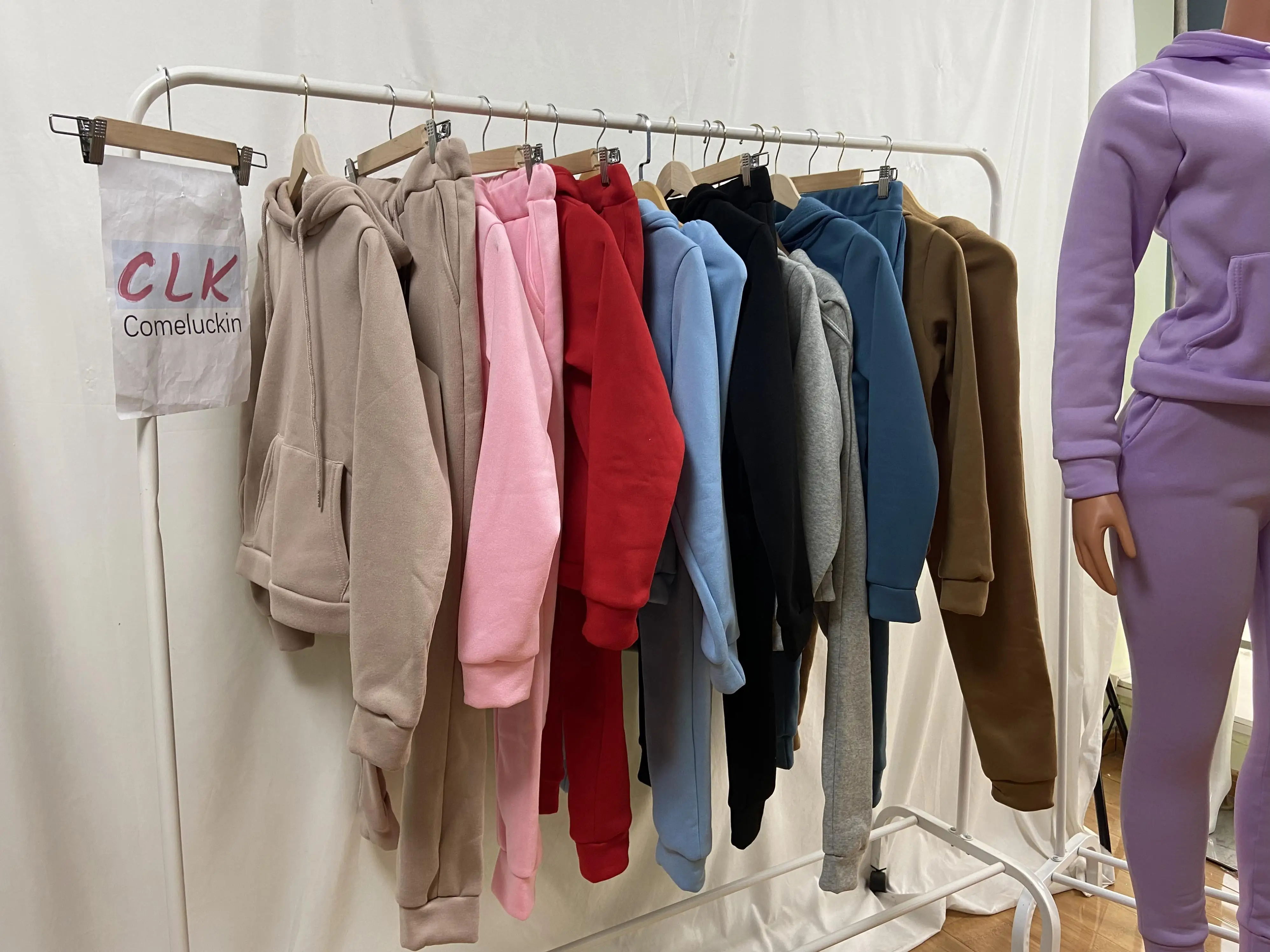 Xs3xl Fall Women Clothes Drawstring Hoodie Set 2 Piece Set Hoodies Joggers Long Sleeve