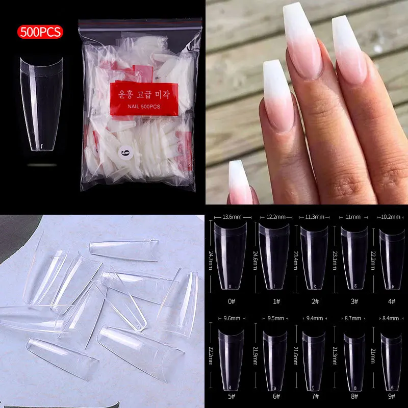 500pcs Bag Half Cover Acrylic Nails Clear Natural Color French Nail Tips Nail Extension Tips Wholesale Buy Nail Tips Clear Nails Tip Coffin Shape Coffin Shape Nails Tip French Tip Nail Tips Supply