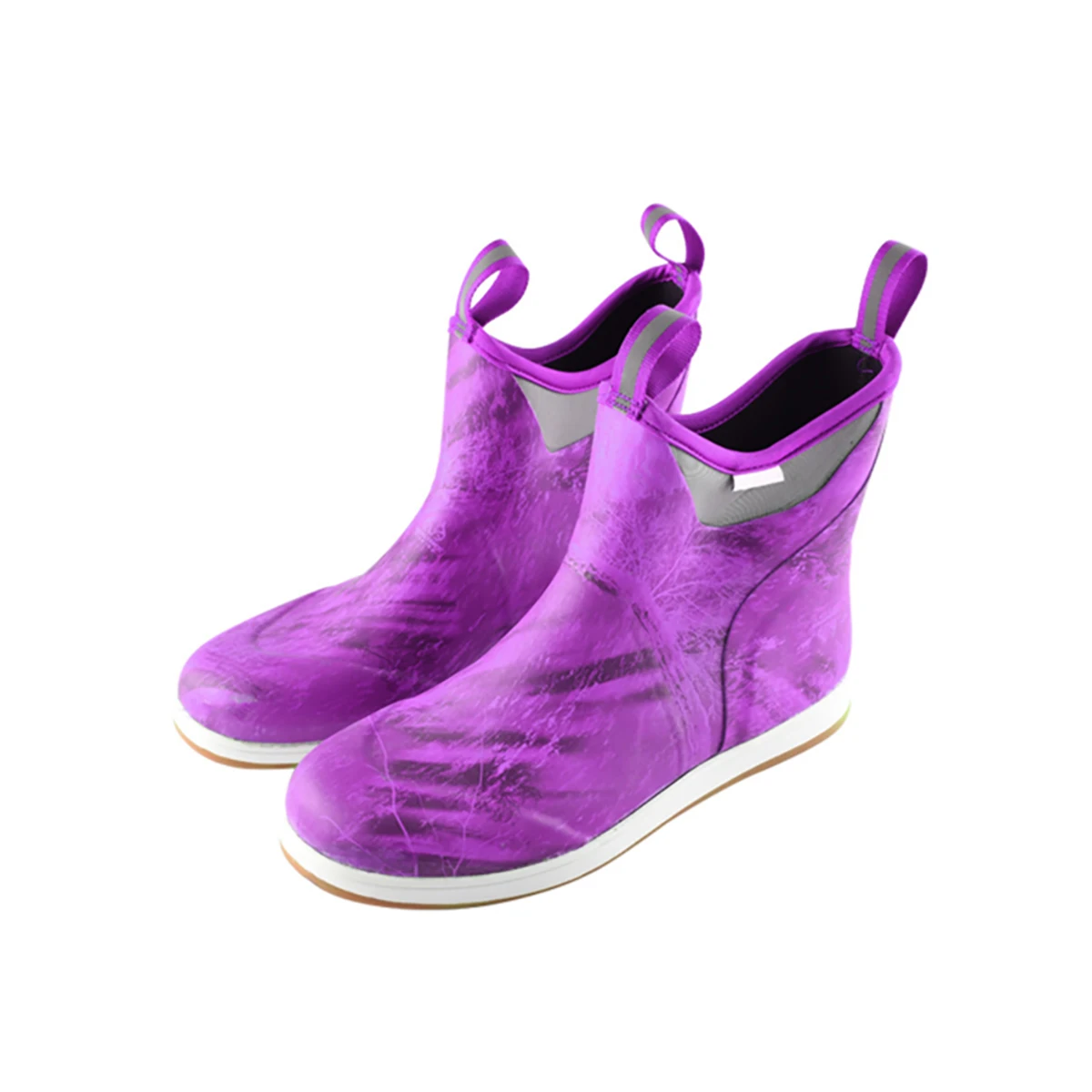 Factory Customized 6" Men's Full Rubber Ankle Deck Boots Buy Rubber Rain Boots,Rubber Boots