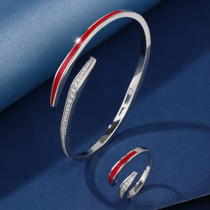 Vintage Inspired Necklace & Bracelet & Ring Jewelry Set, Brass Rhodium Plated, Retro Bridal Talk Collection for Women