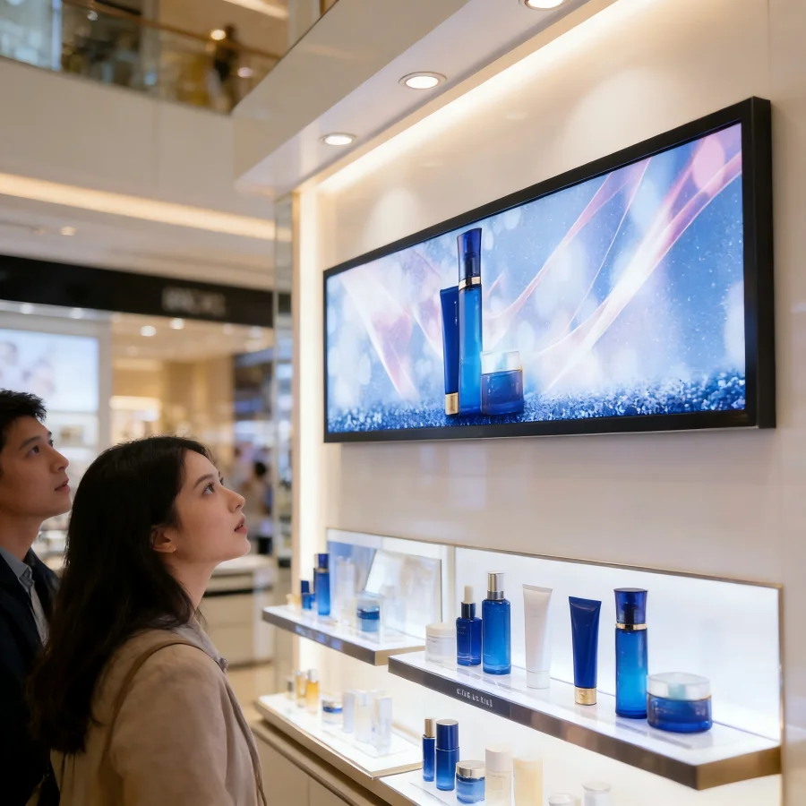 BOE 49.5 Inch Stretched Bar LCD Display Digital Display for Shop Window Display Wall Mounted Advertising Scenarios Promotion