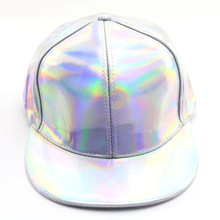 Custom Rainbow Hat Full Leather Hip Hop Baseball Cap Sun Hat Men's Ladies Flat Brim Baseball Snapback Cap