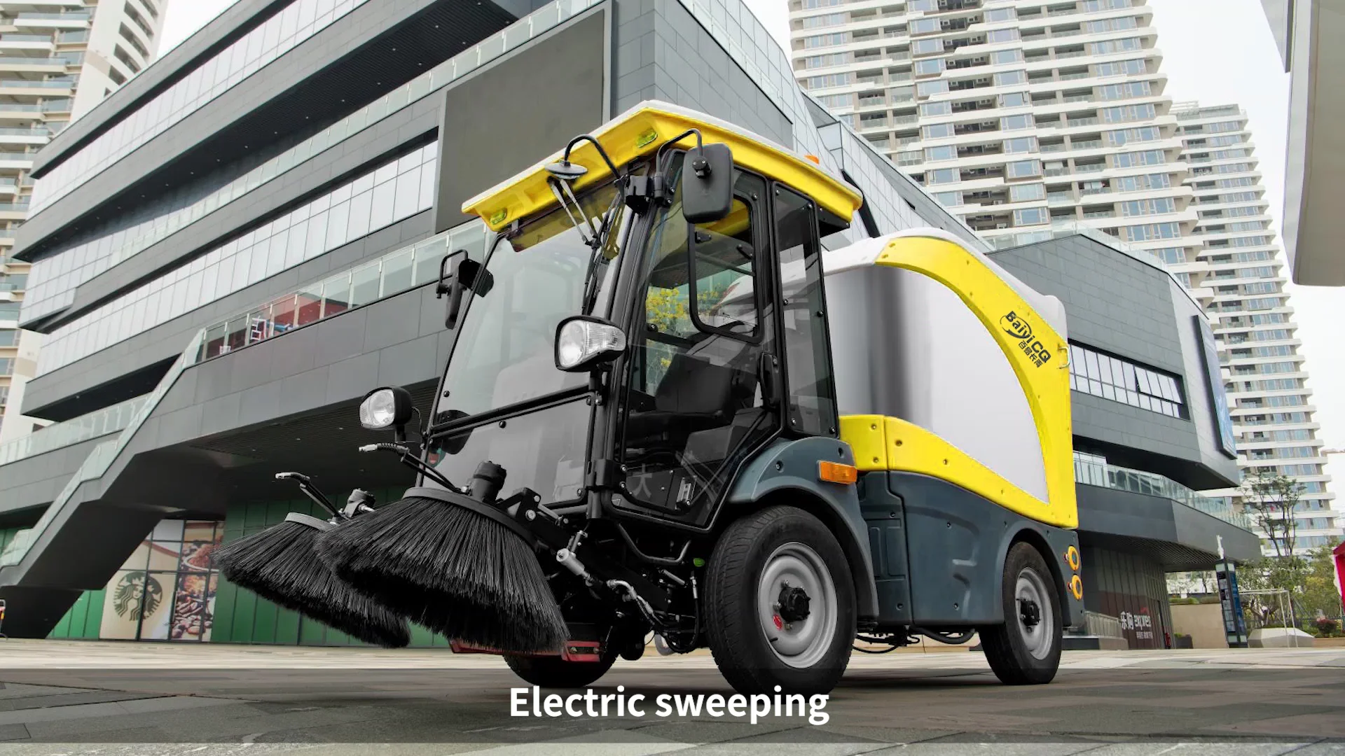 Baiyis1800 Pure Electric Road Cleaning Machine Outdoor Street Road