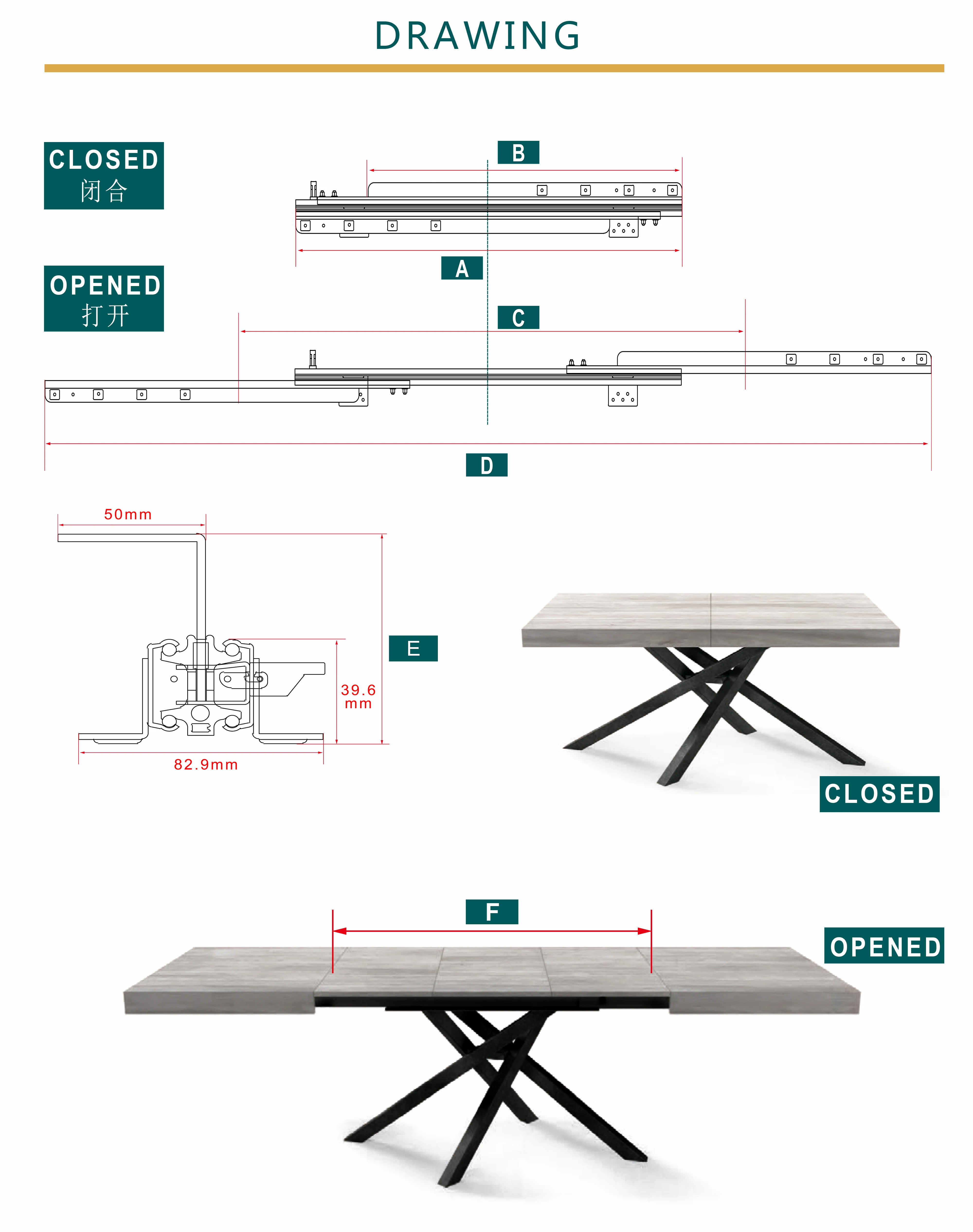 Large Open Synchronous Extension Dinging Table Slide Buy Dining Table