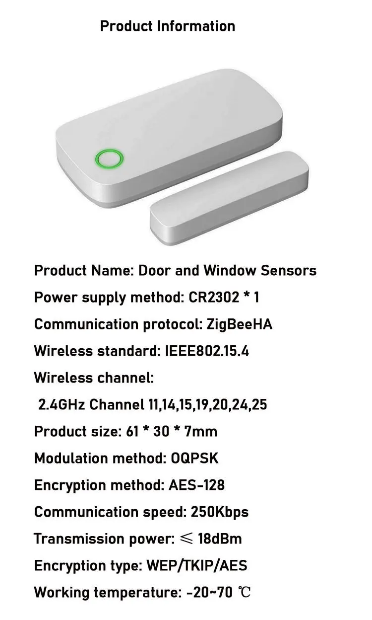 Zwave Door Window Sensor Smart Automatic Home Security Alarm System
