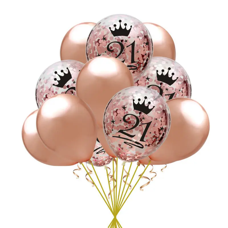 Happy 18th 21th Birthday Balloon Rose Gold Birthday Party Balloon