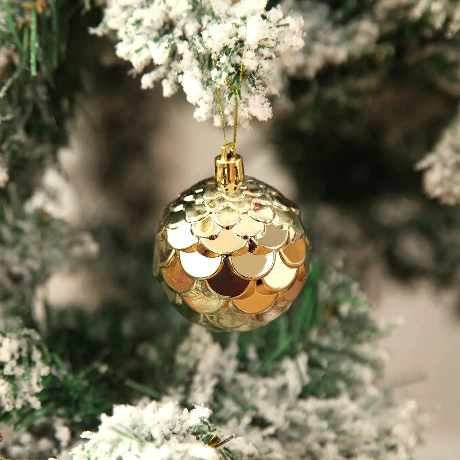 Custom 100pcs Luxury Shiny Gold Shatterproof Christmas Ornaments ...