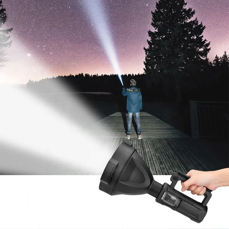 Portable XHP70 Torch Powerful LED Flashlight Waterproof Spotlight USB Rechargeable Searchlight with Base Fishing Light Lantern