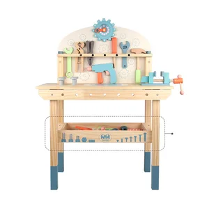 Direct Sale Manufacturer Unisex Multi-Functional Large Wood Tool Table Best-Selling Montessori Educational Toys for Boys Girls