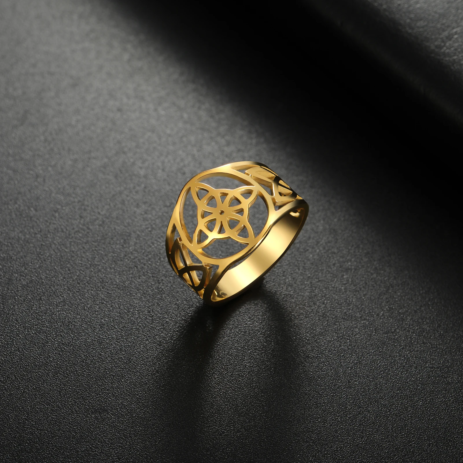 Bague Nœud De Sorcières En Acier Inoxydable - Symbole Celtique Païen Wiccan Pour Femmes