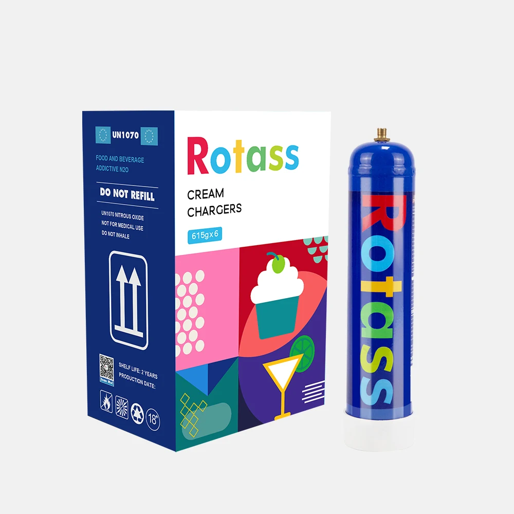 Rotass New Design 1l Cream Charger Gas Cylinder Ce/iso Certified 615g