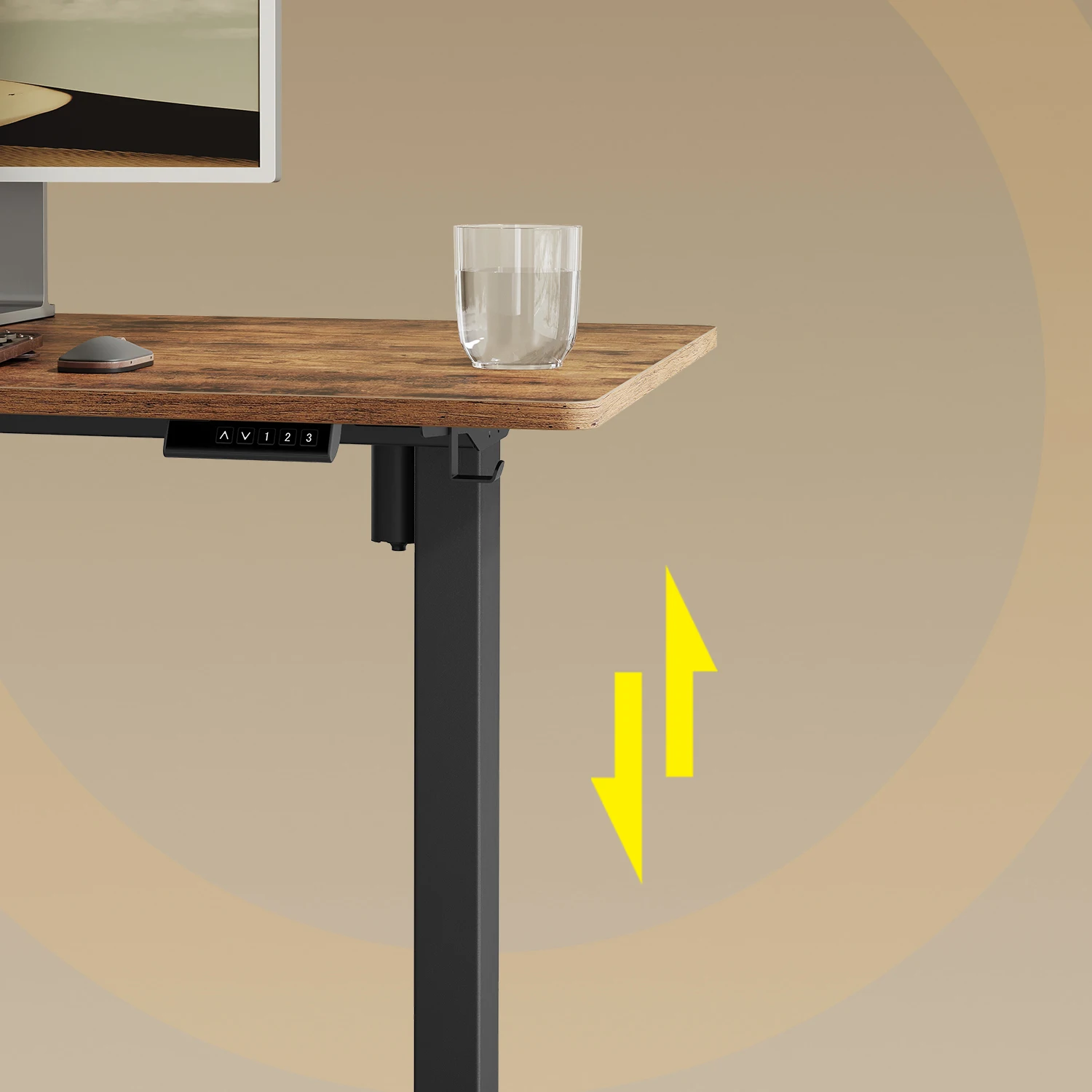 JUMMICO Height-Adjustable Desk Frame 73-122 Cm, Table Frame Height