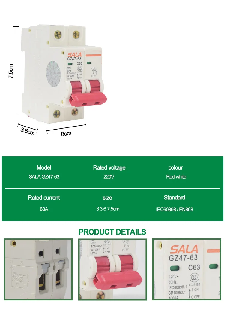 Mcb Circuit Breaker 16 Amp 1pole 2pole Circuit Breaker Dz4763 6a 10a