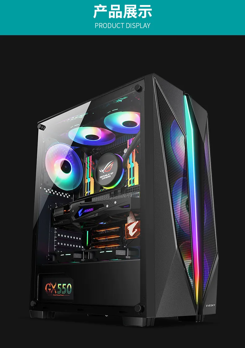 Desk Rgb Atx Pc Case Table Computer Gaming Case And Desk Two In One