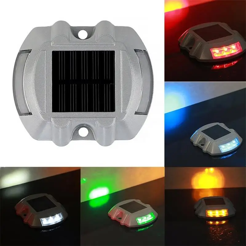 Solar Powered Driveway Step Dock Lights 6 Led Reflective Cats Eye Road Stud Marker Solar Pathway Lights Outdoor