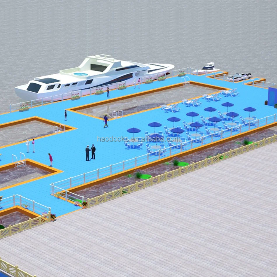Cheap Stable Modular HDPE Floating Swimming Pool for Recreation Leisure Purpose