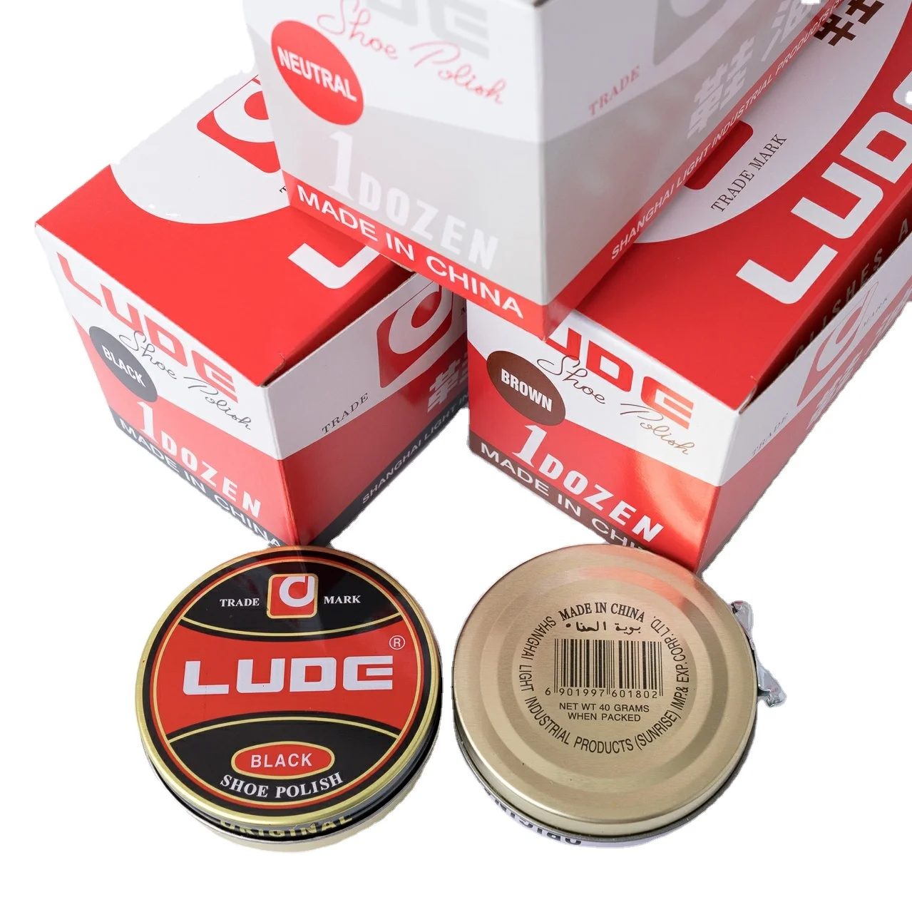 Lude Solid Shoe Polish Famous Brand 50ml(40g) Black Shoe Polish For
