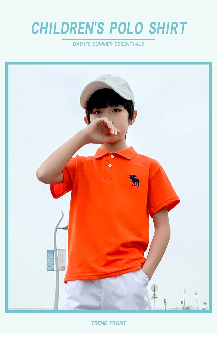 Boys Polo Shirts Kids 100% Cotton Short Sleeved T-shirt Cartoon Printed ...