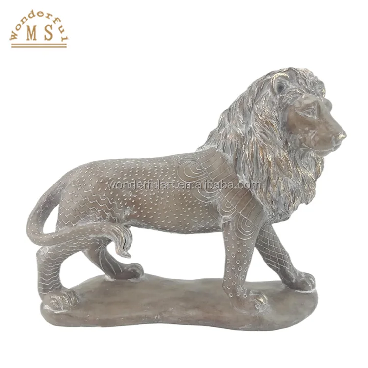 customized resin anime lion Figurines poly stone animal sculpture figure souvenir gifts for Holiday home decor