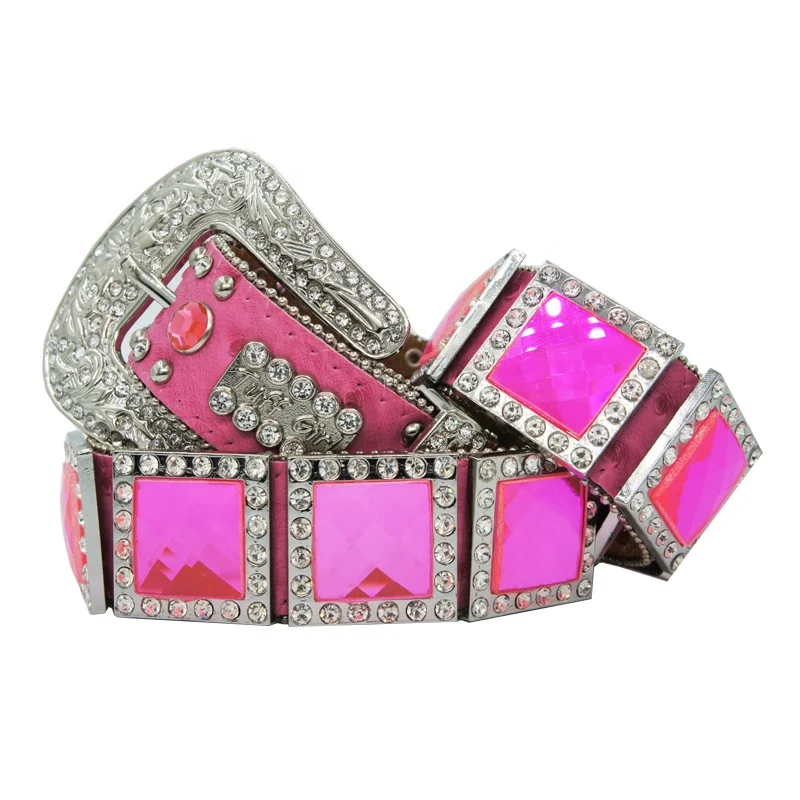 New Luxury Designer Belts Crystal Belt Diamond Buckle Chic Western Cowboy  Style Pink Rhinestones Belts For Women Ceinture Homme - AliExpress