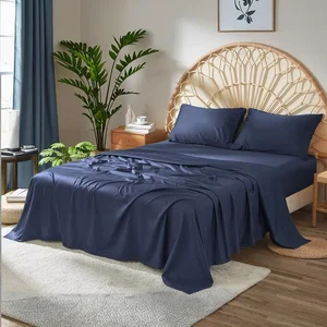 100% Bamboo Organic Bed Sheets Custom Size and Color Breathable Cooling  Elastic Fitted Sheet  100%  Bamboo Bedding Sheet Set