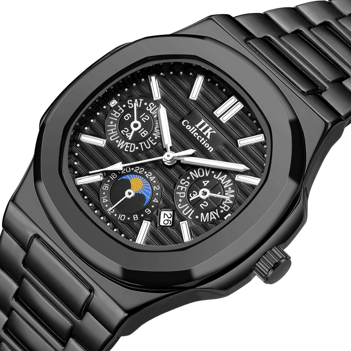 IIK Collection 1376 Hot Sell New Man Quartz Watch Latest Steel Strap  Waterproof Date Display Minimalist Business Wristwatch