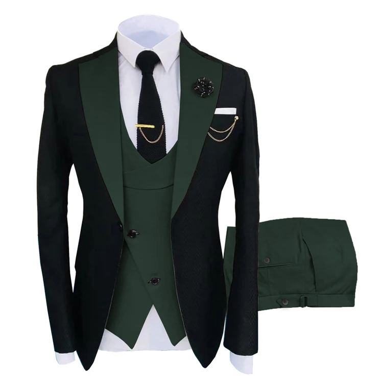 New Grooming Tuxedo Male Suit Boutique Elegant Gentleman Men Clothing 3 Piece Set Luxury aperçu 29