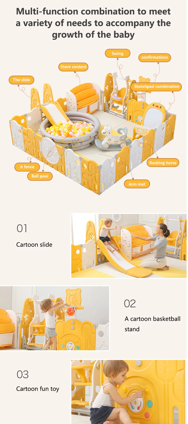 Plastic Baby Trend Playpen Big Size Luxure Foldable Adult Baby Playpen