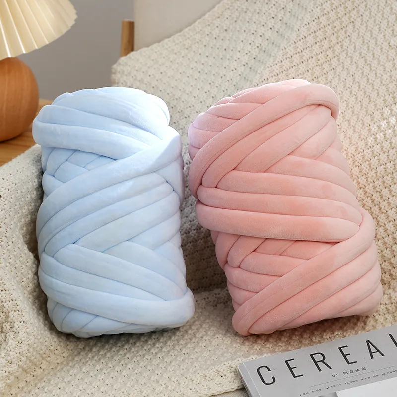 DIY Arm Knitting Chunky Braid Yarn Velvet Giant Tube Yarn