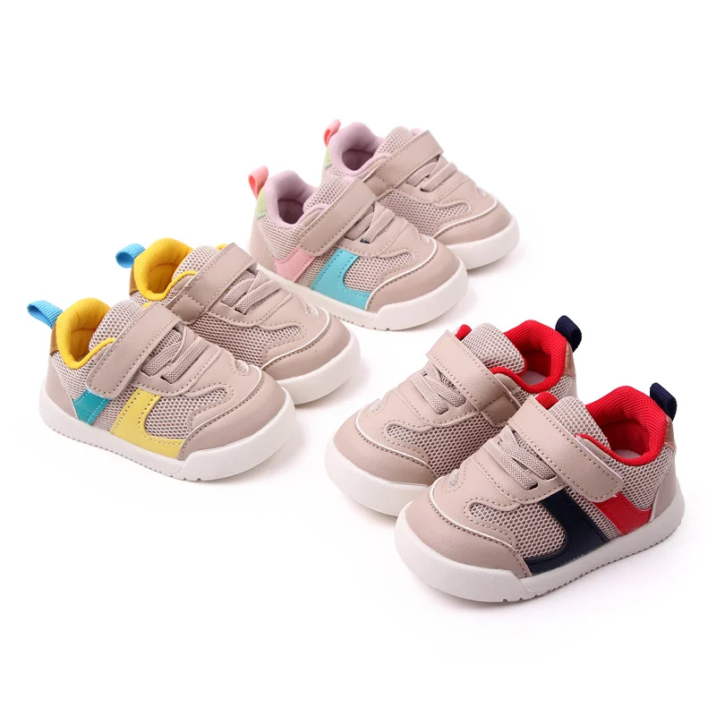 Spring and Autumn Boys Mesh Breathable Soft Sole Casual Non-slip Girls Matching Color Kids Sports Shoes