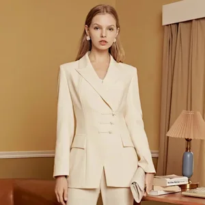 Ladies Elegant Office Formal Casual Two-Piece Suit Set with Buttons Women's Fashionable Manufacturer's Collection