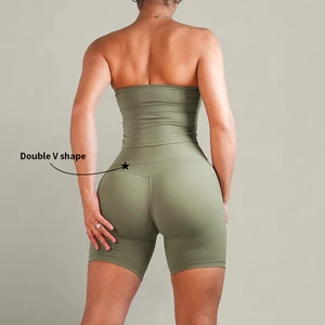 Women Strapless Sports Bra Butt Lifting Fitness High Waisted Yoga Pants Workout Clothing Leggings Women Yoga Sets