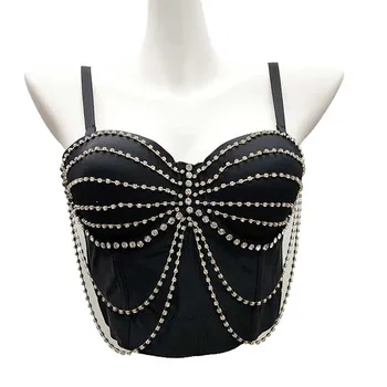 Wholesale women's high quality sexy diamond breast corsets diamond bras