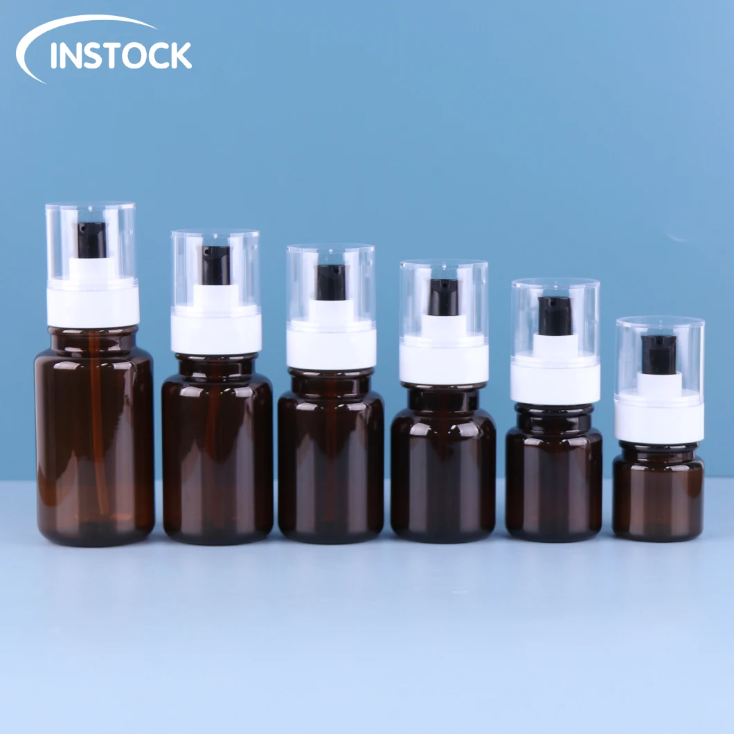 40/60/80/100/120/160ml Round Spray Bottle Empty Reagent Pump Bottle Cream Serum Cosmetic Skincare Plastic Lotion Pump
