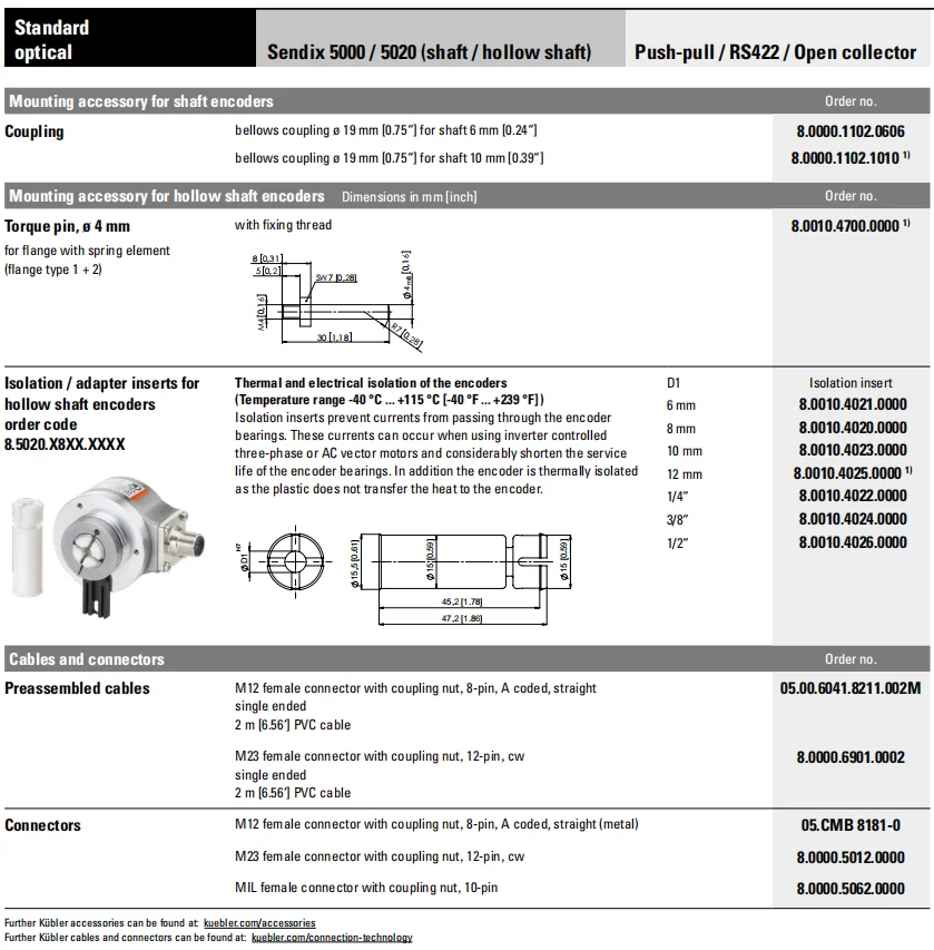 KUEBLER INCREMENTAL ENCODER Sendix 5020 - Reliable Performance