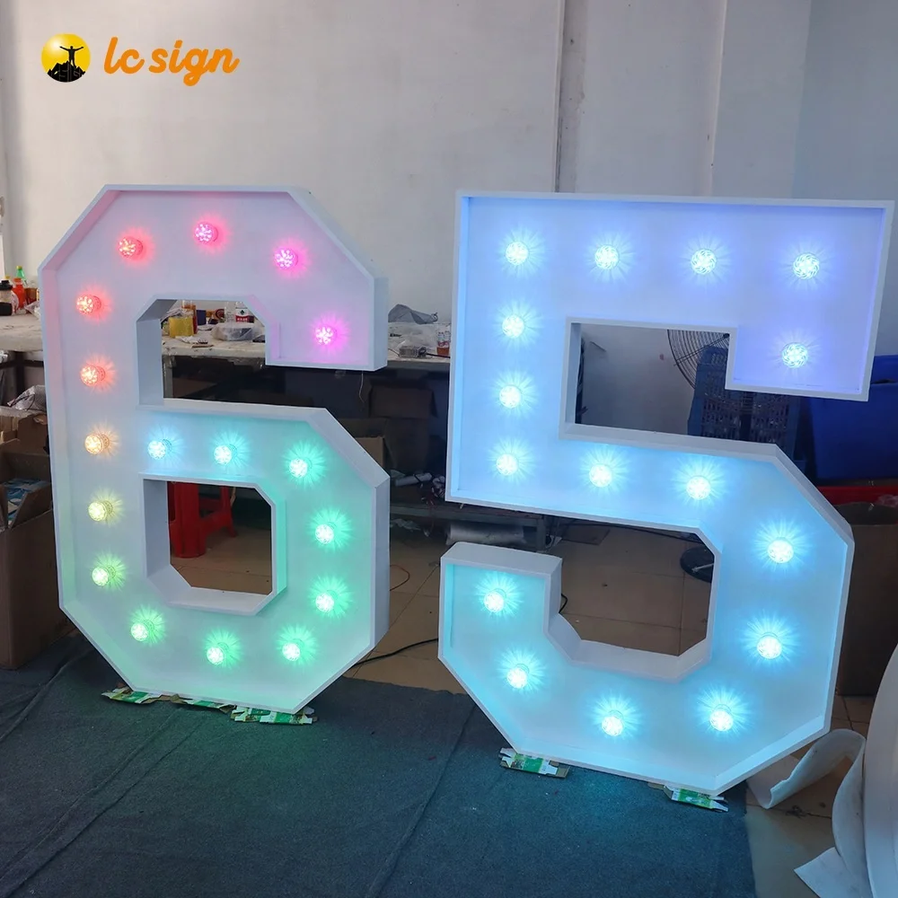 Birthday Events Number Illuminated LED Bulb Marquee Letters