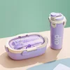 Purple lunch box + water cup