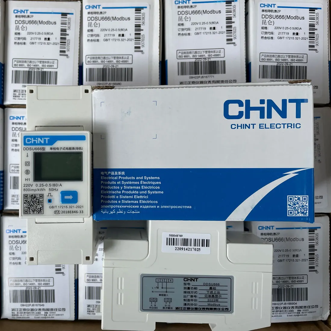 Chint DDSU666 1 Phase 2P 80A 60A 220V 230V RS485 MODBUS English version or Chinese CHNT Power Energy Single Phase Smart Meter