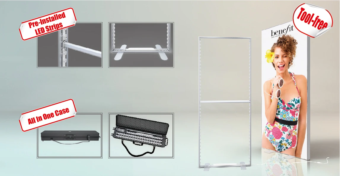 ADMAX Frameless Edge Lit Toolless SEG Double-sided Custom Logo LED
