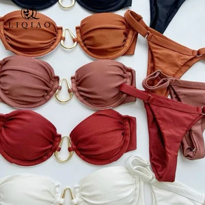 High-Quality Custom Design Bikini and Beachwear Connector Sets Direct Factory Supply for Women Swimwear Brands