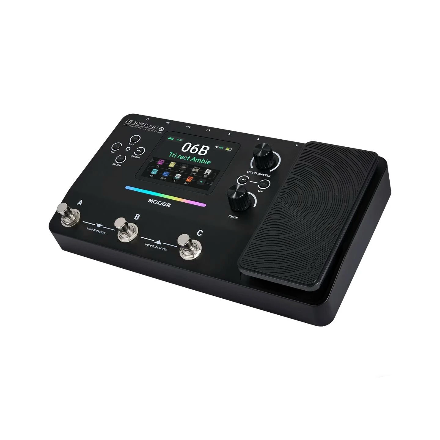 MOOER GE100 Pro Li AI-Powered Multi-Effects Processor/Pedal for