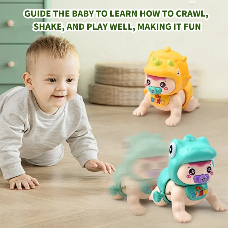 Cute Cartoon Design Classic Educational Learn to Climb Toys Baby Crawling Baby Doll Wind up Toys