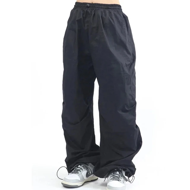 custom logo Windbreak Nylon Streetwear Pants NEW Vintage Track Sport Straight Baggy Parachute Pants Trouser