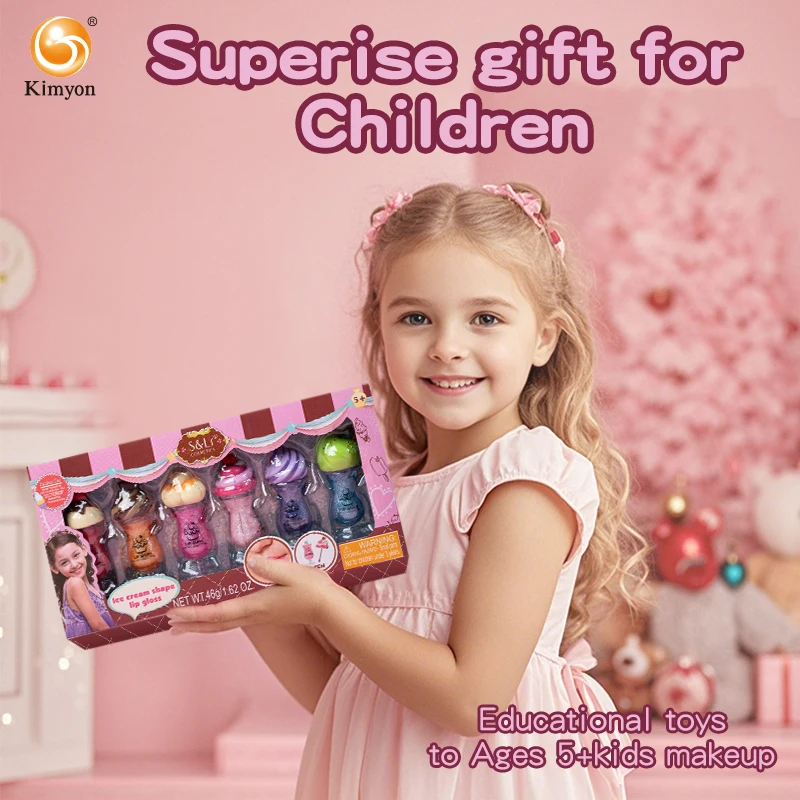 Lip Gloss Makeup Kit Toy Washable Kids Makeup Kit Pretend Cosmetic