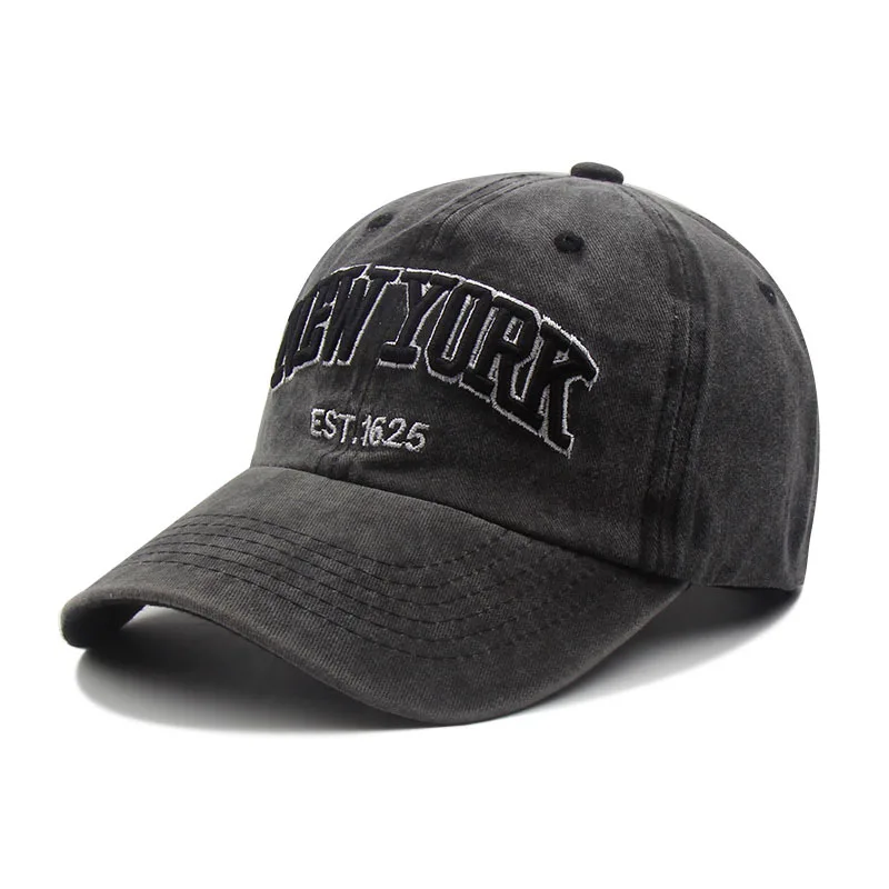 Black Monogram Washed Baseball Cap with White Embroidered Logo Trendy Apparel Shop Letter W Script Monogram Font  main image 3
