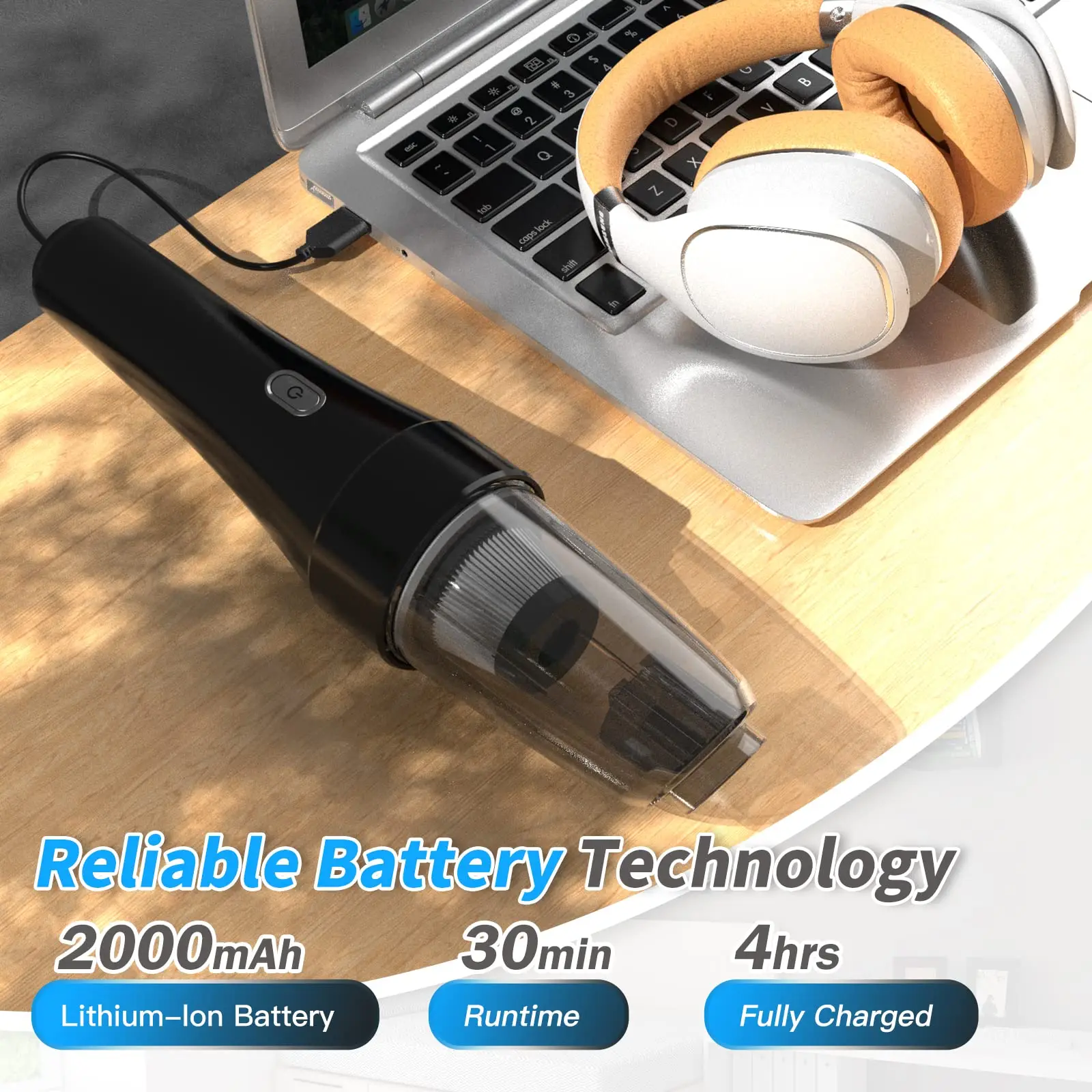 Беспроводной ручной мини-пылесос Dusbuster портативный пылесос 8000 па автомобильный со светодиодными фарами волосы домашних животных