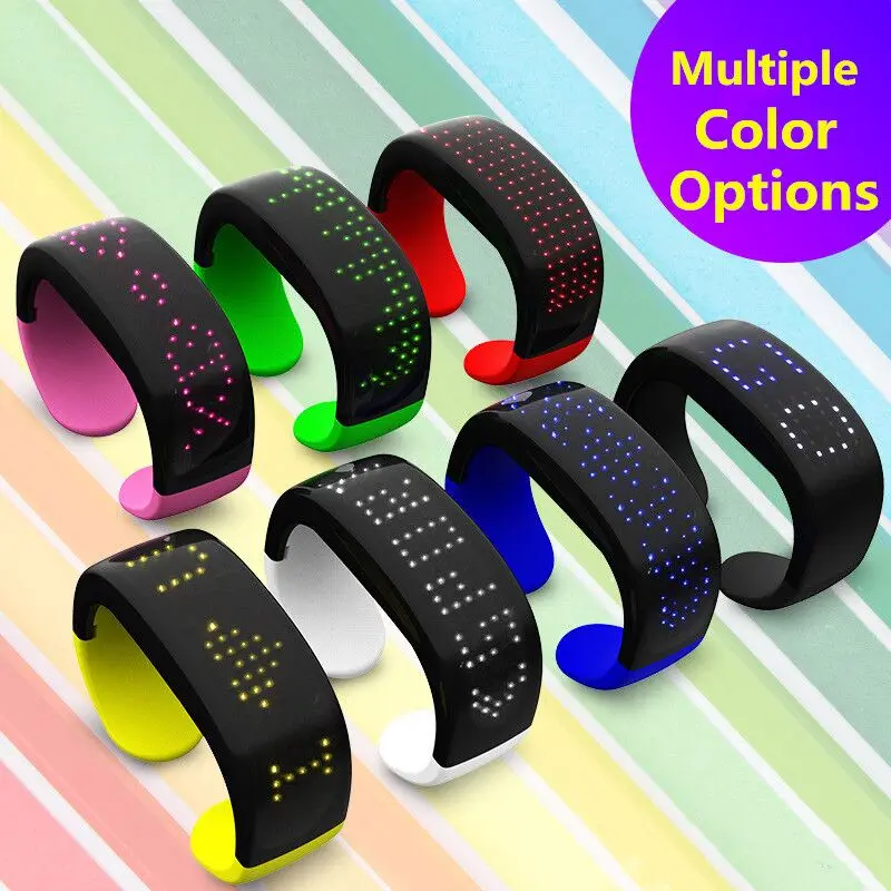 Luminous LED Display Wristband Armband Colorful Dynamic Sports Bracelet for Night Running Riding Christmas Party 140 LED Beads