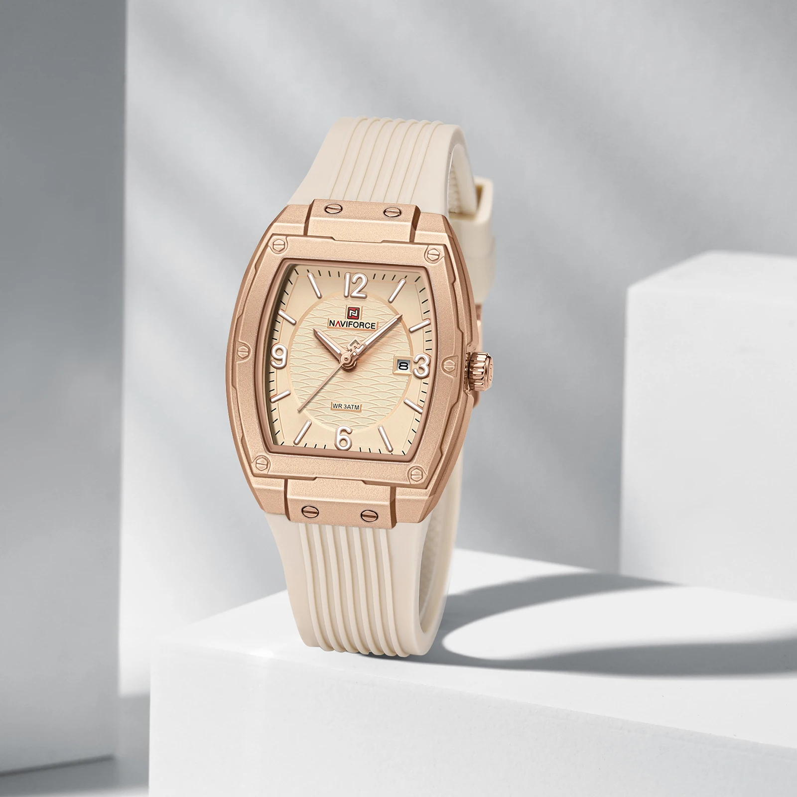 NAVIFORCE Women Watch Top Brand Luxury Fashion Original Luminous Wristwatch Silicone Bracelet Original Simple Female Clock 5070