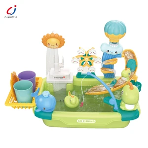 Chengji Baby Electric Dishwasher Toy Pretend Play Kitchen Sets Toys Dinosaur Theme Water Sink Basin Toy for Preschool Kit