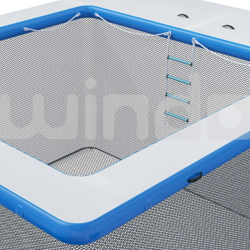 Надувной остров двухслойная портативная лодка плавающая док подставка для плавания с сеткой